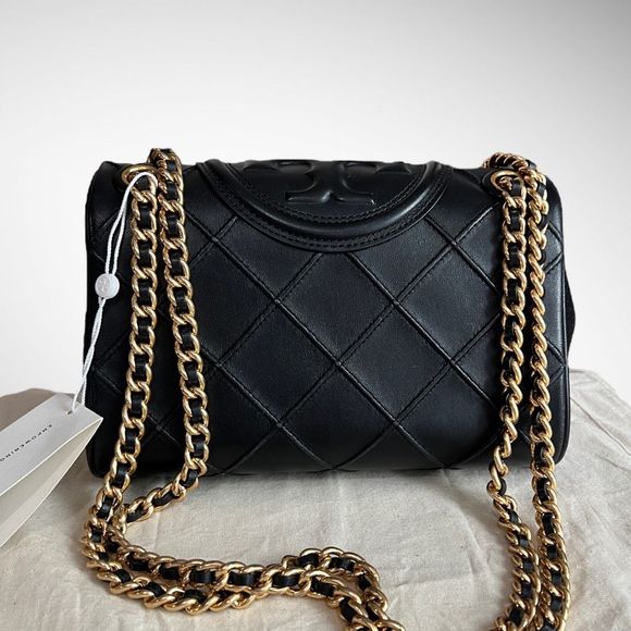 AUTH Tory Burch Black Fleming Soft Shoulder Bag - Picture 3 of 10